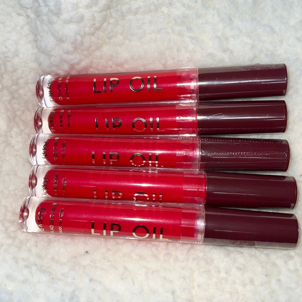 BBW 5pc lip oil Poppy Red